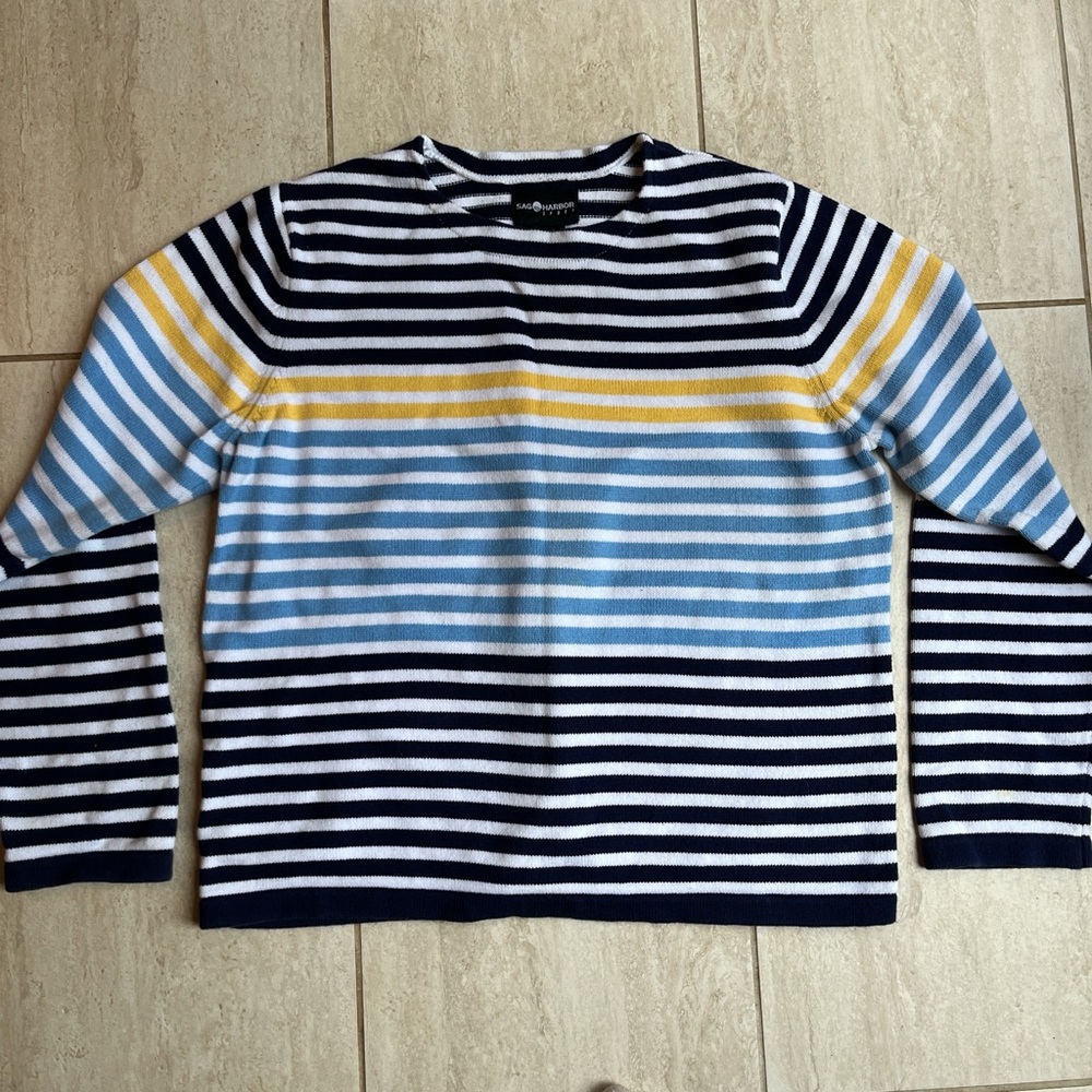 Sag Harbor Multicolor Striped Crewneck Sweater size L